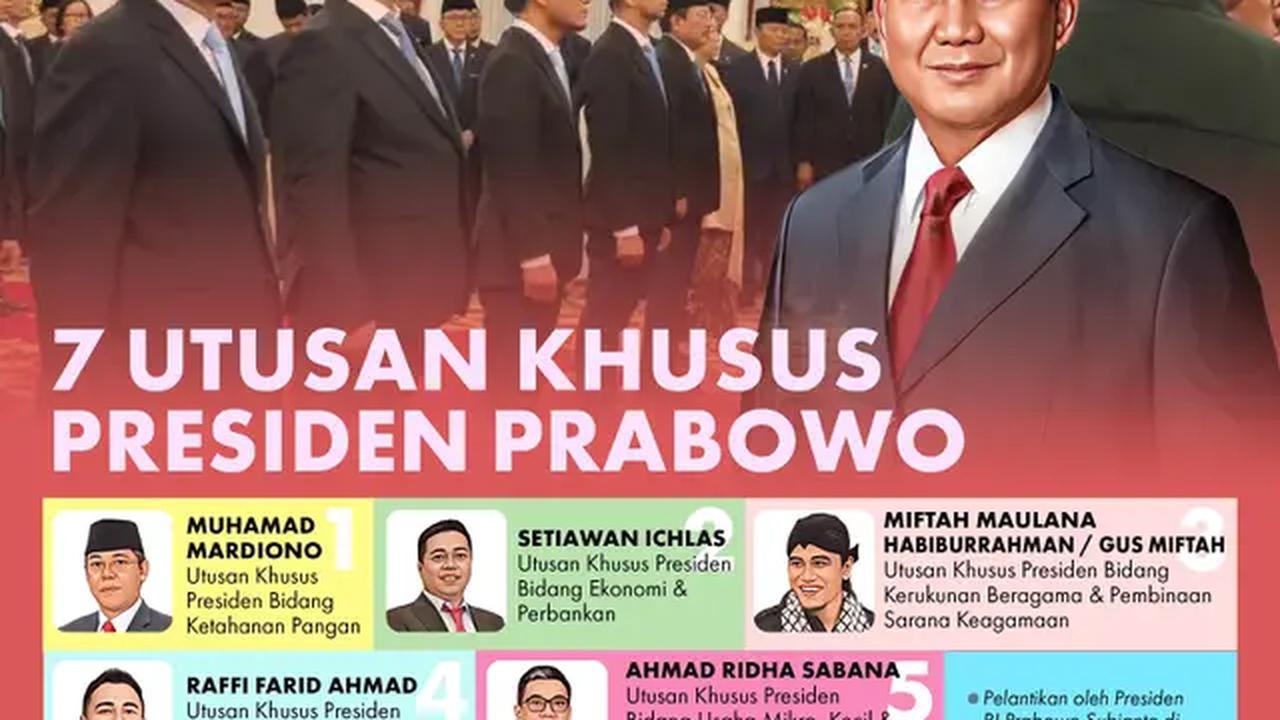 Infografis 7 Utusan Khusus Presiden Prabowo. (Liputan6.com/Abdillah)