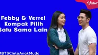 Lihat Kekompakkan Febby Rastanty dan Verrel Bramasta di BTS Cinta Anak Muda. sumberfoto: Vidio