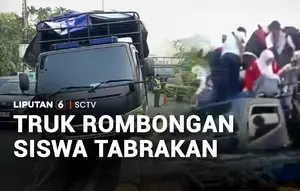 Truk Rombongan Siswa Tabrakan