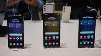Samsung Galaxy S23, Galaxy S23 Plus, dan Galaxy S23 Ultra dirilis dalam event Galaxy Unpacked 2023 di Singapura, Rabu (2/1/2023) dini hari. (Liputan6.com/ Agustin Setyo W)