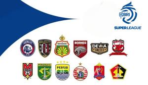 Cover logo-logo tim yang mengikuti kompetisi BRI Super League 2025/2026&nbsp;(Bola.com/Wiwig Prayugi)