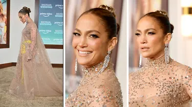 Pesona Jennifer Lopez Kenakan Gaun Transparan di Pemutaran Film Shotgun Wedding (AFP Photo)