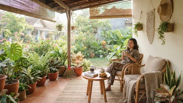 Sudut healing di rumah tanpa renovasi dan biaya mahal yang hasilnya cozy nyaman jadi area morning coffee vibes