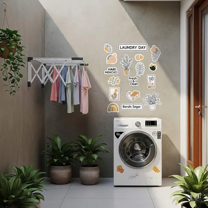 Ide Halaman Belakang Rumah Jadi Tempat Cuci dan Jemur Estetik