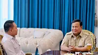 Pertemuan Presiden Prabowo Subianto dan Penasihat Khusus Presiden Bidang Pertahanan Nasional Jenderal TNI (Purn) Dudung Abdurachman di Istana Merdeka, Jakarta. (Biro Pers Sekretariat Presiden)