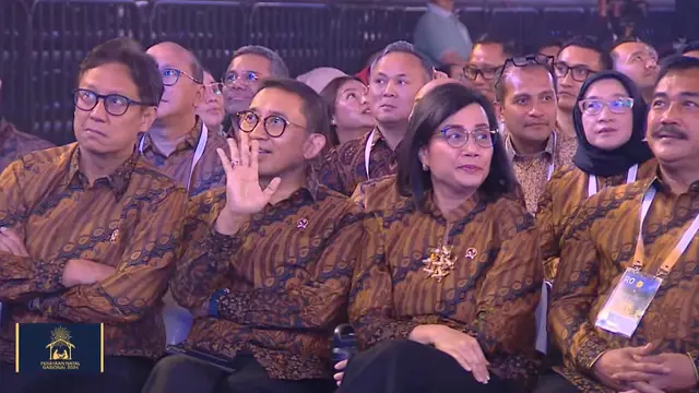 Sejumlah menteri menghadiri acara Natal Nasional 2024 di Indonesia Arena, GBK Jakarta, Sabtu (28/12/2024).