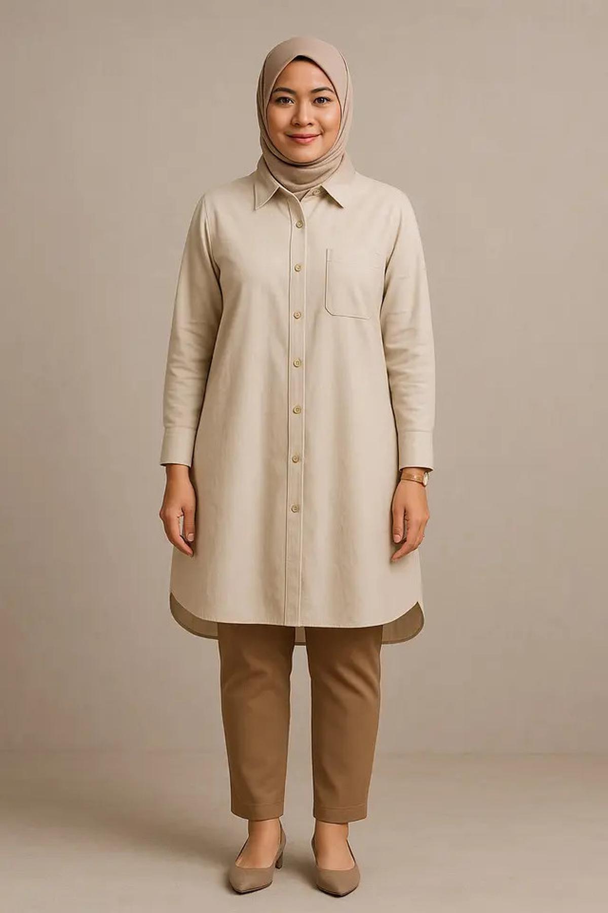 7 Baju Tunik Kantor Berjilbab Modern 2025, Tampil Segar dan Tidak Monoton