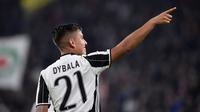 Paulo Dybala mencetak dua gol penyelamat untuk kemenangan Juventus atas Udinese, Minggu (16/10/2016) dinihari. (REUTERS/Giorgio Perottino)
