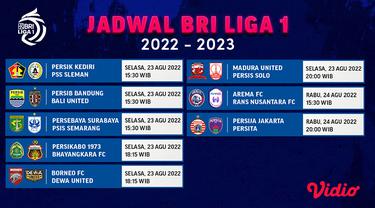 Jadwal dan Live Streaming BRI Liga 1 Matchweek 6 di Vidio 22-24 Agustus 2022