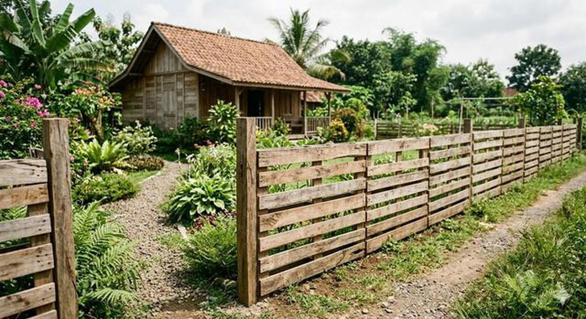 7 Ide Pagar Rumah dari Kayu Palet Bekas yang Estetik dan Ramah Lingkungan