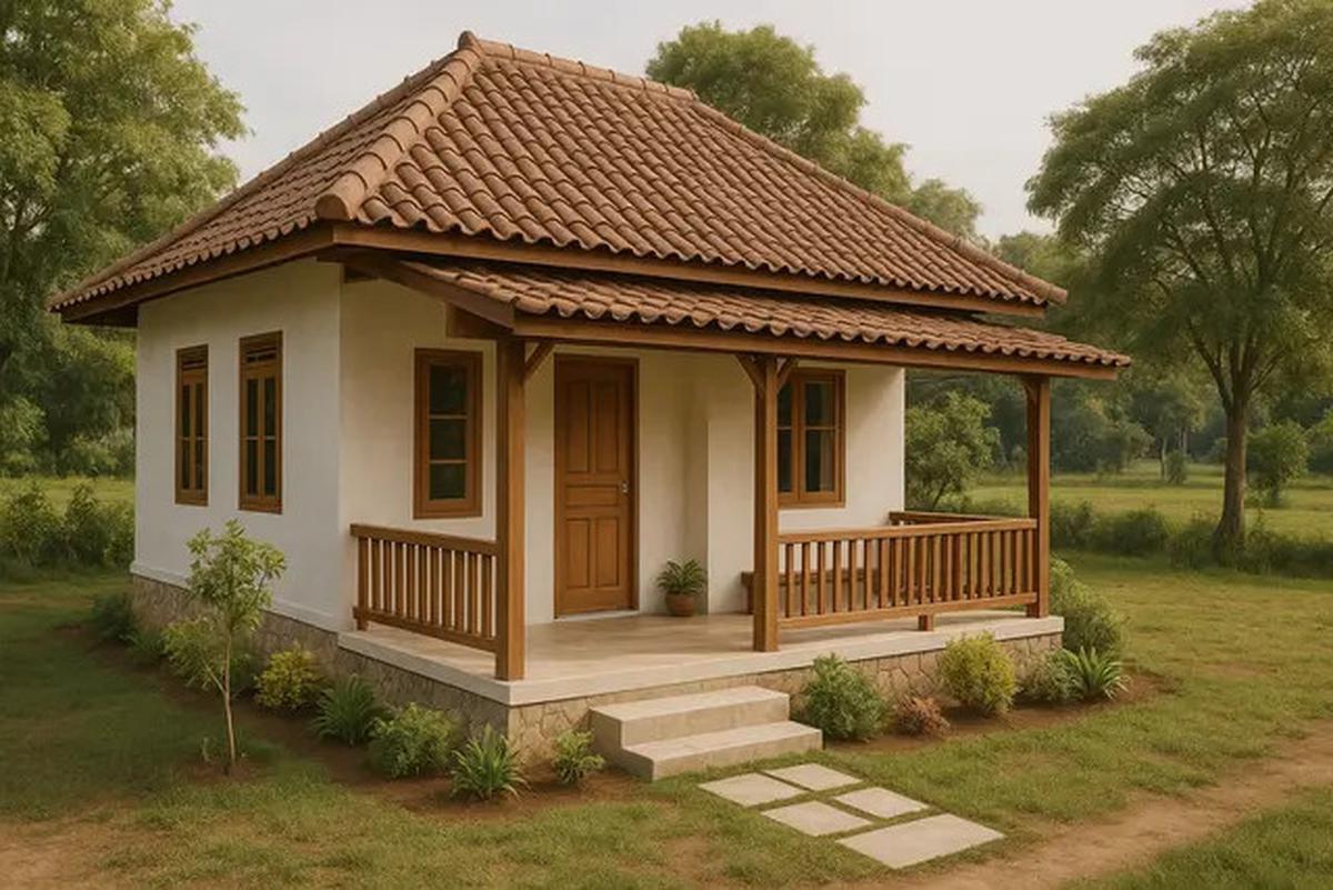 10 Desain Rumah Sederhana Minimalis 6x9 Meter di Desa dengan Teras dan Taman Mini, Referensi Hunian Asri 2025
