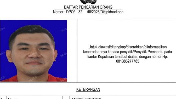 Polisi Buru Koko Andre ‘The Doctor’ Penyuplai Sabu untuk Koko Erwin, Ini Sosoknya