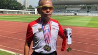 Wakil Ketua Persatuan Atletik Masters Indonesia (PAMI), Ockben Saor Sinaga, akan bertanding di World Police and Fire Games 2025 yang berlangsung di Birmingham, Alabama, Amerika Serikat, 27 Juni-6 Juli 2025. (Bola.com/Benediktus Gerendo Pradigdo)