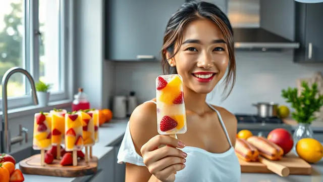 cara membuat es krim stik buah