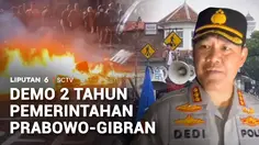 Demo 2 Tahun Prabowo-Gibran di Bandung Ricuh, Mobil Polisi Dirusak Massa