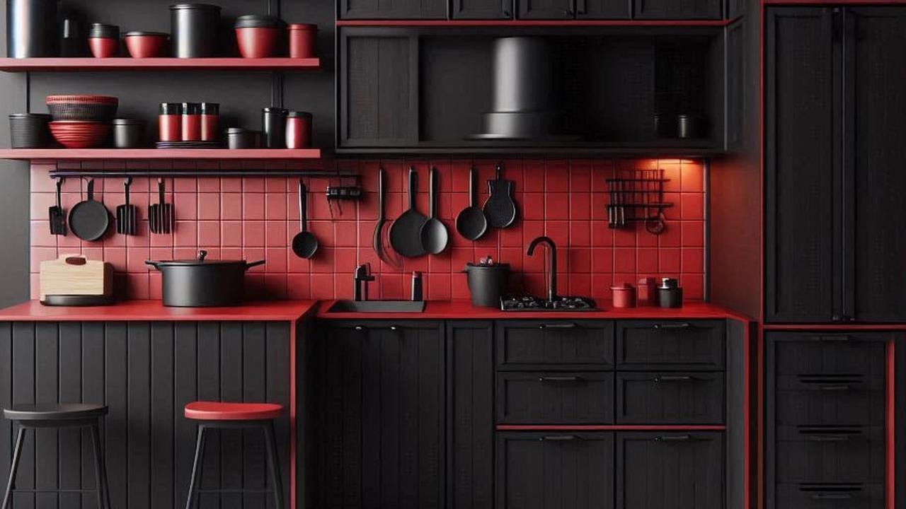 Dapur Merah Hitam, 8 Desain Minimalis yang Nggak Bikin Bosan dan Bikin Betah Masak