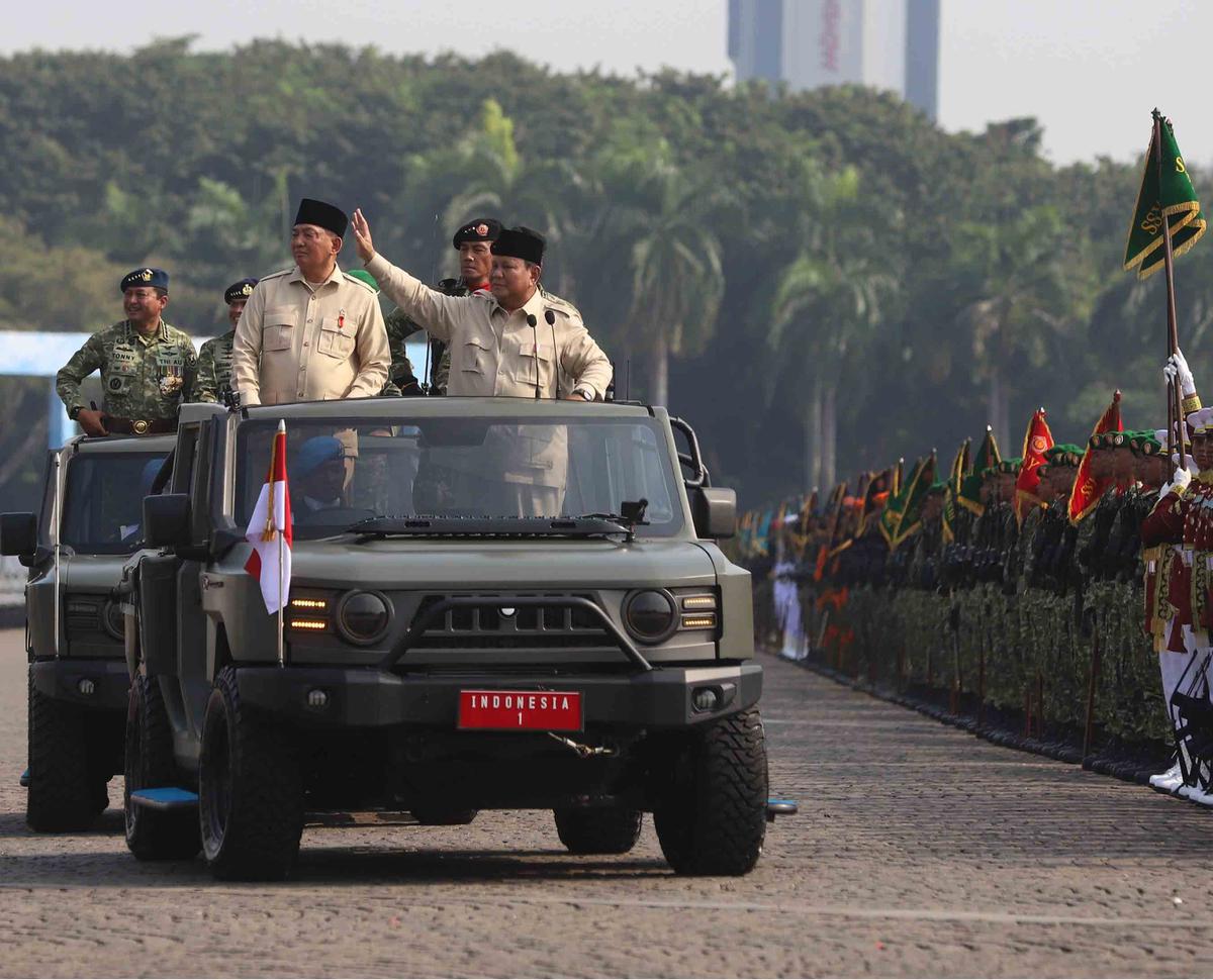 FOTO: Di HUT ke-80 TNI, Prabowo Tegaskan Indonesia Tak Boleh Lengah Hadapi Ancaman Asing