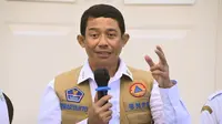 Kepala BNPB Letjen TNI Suharyanto saat memberikan keterangan pers di Kantor Bupati Cianjur, Jawa Barat, Rabu (23/11/2022). (foto: dokumentasi BNPB).