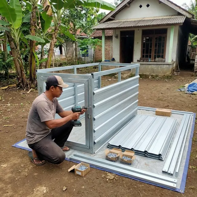 Model Kandang Rakitan Bongkar Pasang (Knockdown) (Gemini AI)