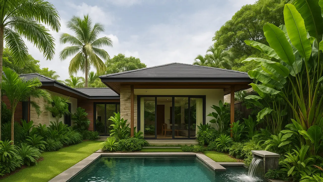 Desain Rumah Tropis Modern tanpa AC yang Sejuk dan Nyaman (Foto: ChatGPT)