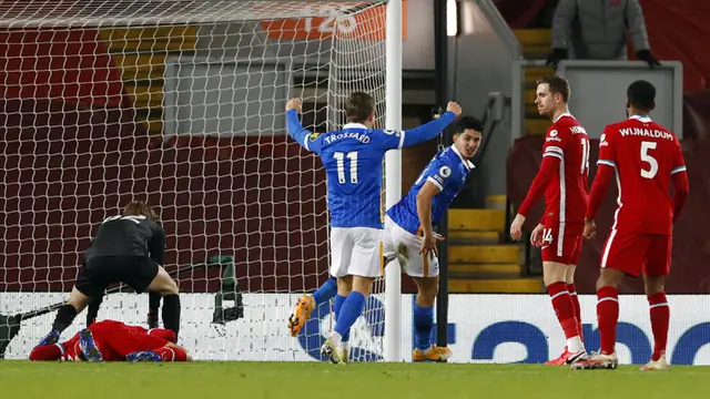 FOTO: Liverpool Dipermalukan Brighton di Anfield Stadium