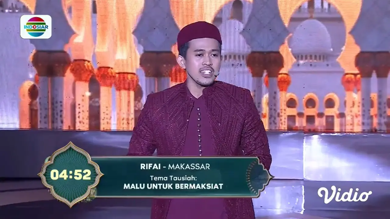 Rifai (Makassar) Menjawab Tantangan Undian Tema Tausiah dan Berhasil Mendapat Total Nilai 493 dari Kelima Dewan Juri