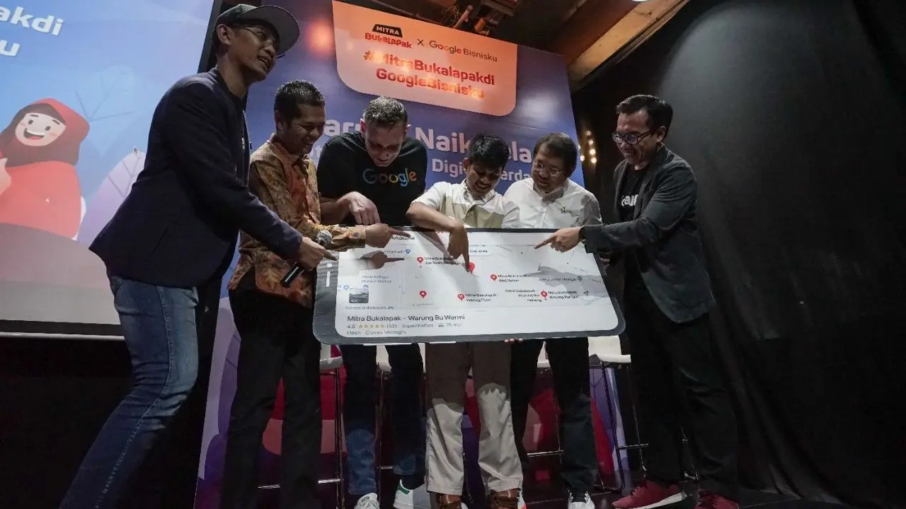 Menteri Komunikasi dan Informatika (Menkominfo) Rudiantara menghadiri kerja sama antara Google Bisnisku dengan Bukalapak,Selasa (8/10/2019).