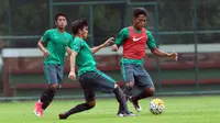 Timnas U-22 menjalani internal game dalam hari terakhir TC. (Liputan6.com / Helmi Fithriansyah)