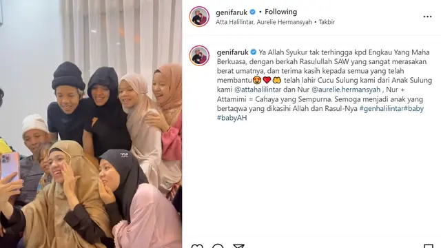 Aurel Hermansyah - Atta Halilintar (Foto: Instagram/@genifaruk)