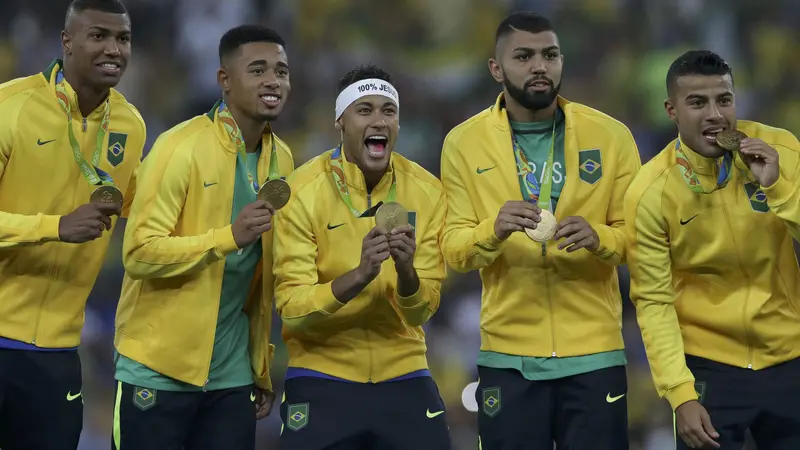 Brasil mengalahkan Jerman pada laga final Olimpiade Rio de Janeiro di Stadion Maracana, Minggu (20/8/2016) pagi WIB (Reuters).