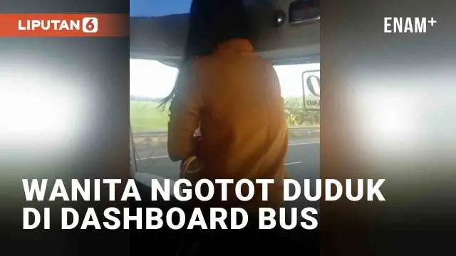 Penumpang bus sejatinya duduk di kursi untuk kenyamanan sepanjang perjalanan. Namun berbeda dengan wanita berbaju kuning berikut yang nekat duduk di dashboard. Kru dan penumpang berusaha membujuk wanita tersebut namun tak diindahkan.