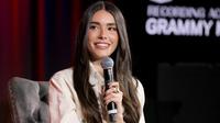 Madison Beer berbicara di atas panggung di Spotlight: Madison Beer di The GRAMMY Museum pada 17 Januari 2024 di Los Angeles, California. (Rebecca Sapp/GETTY IMAGES NORTH AMERICA/Getty Images via AFP)