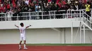 <p>Pemain Timnas Indonesia U-16, Muhamad Zahaby Gholy melakukan selebrasi setelah mencetak gol ke gawang Vietnam pada laga perebutan tempat ketiga Piala AFF U-16 2024 di Stadion Manahan, Solo, Jawa Tengah, Rabu (7/3/2024). (Bola.com/Abdul Aziz)</p>