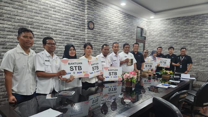 SCM EMTEK mendistribusikan 1.748 STB TV digital gratis di Medan dan Makassar. Dok: SCM EMTEK