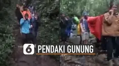 Pendaki itu hanya ditemani satu orang sweeper saat sedang drop.