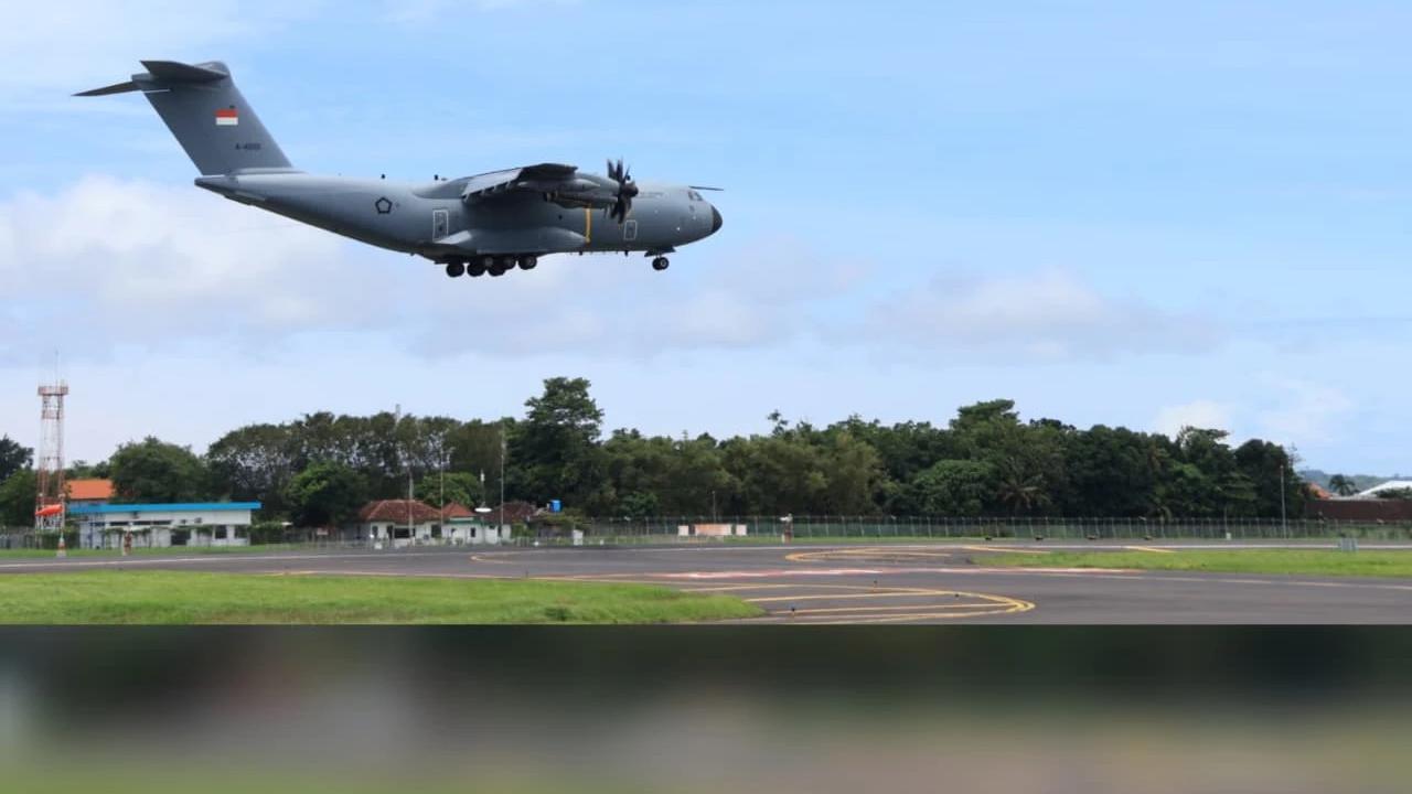 FOTO: Koopsudnas Uji Sistem Pendaratan Airbus A400M di Bali