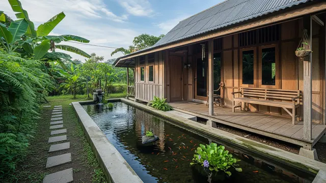 Model Kolam Ikan Dangkal di Teras Rumah/Gemini AI