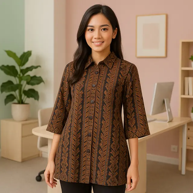 Model Tunik Batik Simpel tapi Mewah (created by AI)