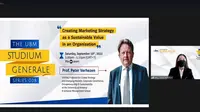 UBM menggelar seminar virtual dengan menghadirkan Prof Peter Verhezen dari  University of Antwerp & Antwerp Management School Belgium. (Istimewa).