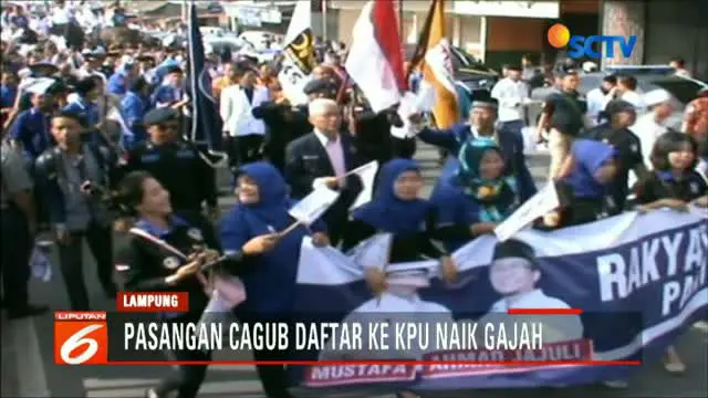 Pasangan Cagub dan Cawagub Lampung Naik Gajah Daftar ke KPU Lampung