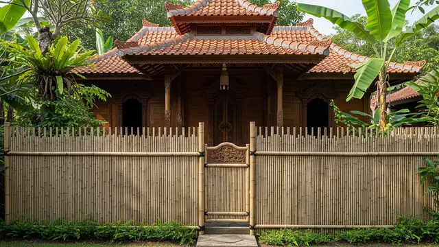 Model Pagar Bambu Klasik untuk Rumah Gaya Tradisional Jawa/Gemini AI