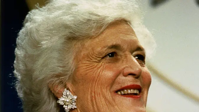 Barbara Bush pada tahun 1989. (Wikimedia Commons)