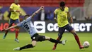 Kolombia lebih mendominasi pertandingan dengan penguasaan bola hingga 51 persen berbanding 49 milik Uruguay. (Foto:AP/Bruna Prado)