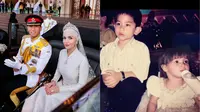 Foto masa kini dan masa kecil Pangeran  Abdul Mateen Anisha Rosnah, menurut warganet ini adalah definisi teman kecil menjadi teman hidup. (Instagram tmski)