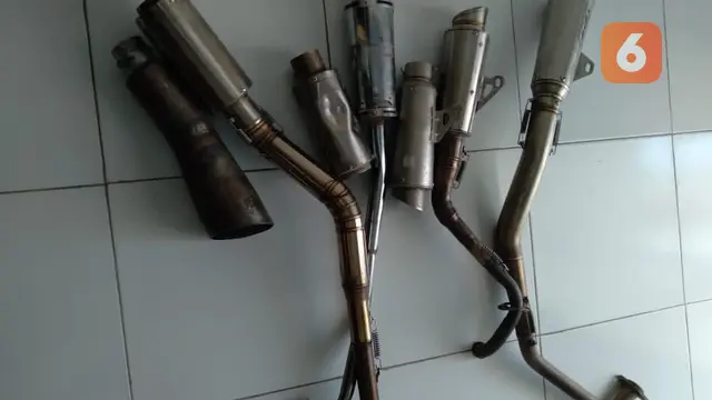 Knalpot Borong hasil sitaan Satlantas Polres Gorontalo Kota (Arfandi Ibrahim/Liputan6.com)