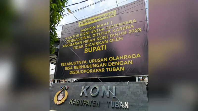 KONI Tuban tutup kantor akibat dana hibah tak kunjung cair. (Istimewa)