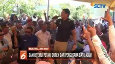 Safari Politik ke Majalengka, Sandiaga Uno janji bantu tingkatkan produksi durian dan batu alam.
