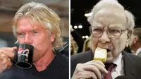 Richard Branson dengan 20 cangkir teh setiap hari, lalu Buffet yang gemar makan es krim saat sarapan. (Foto: Telegraph)