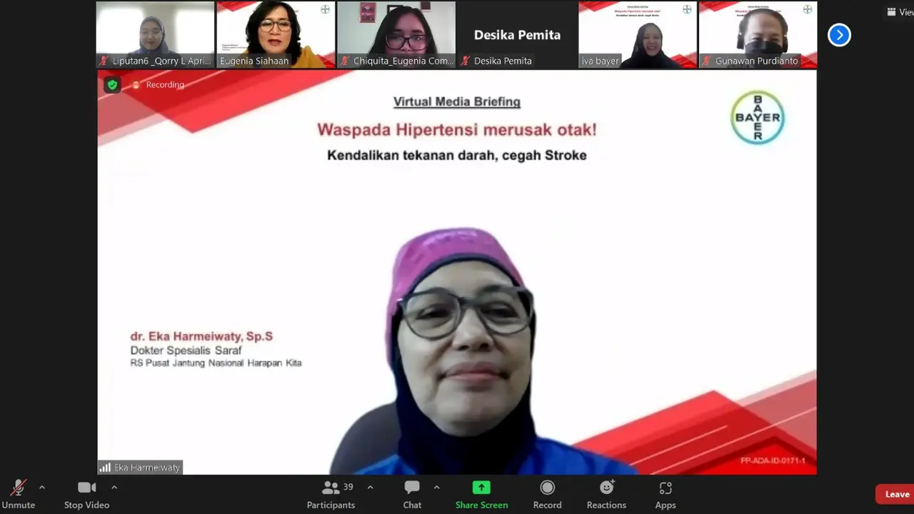 Talkshow "Waspada Hipertensi Merusak Otak" oleh dr. Eka Harmeiwaty, Sp.S