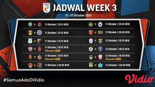 Jadwal Liga 2 2021 (11-12 Oktober 2021)